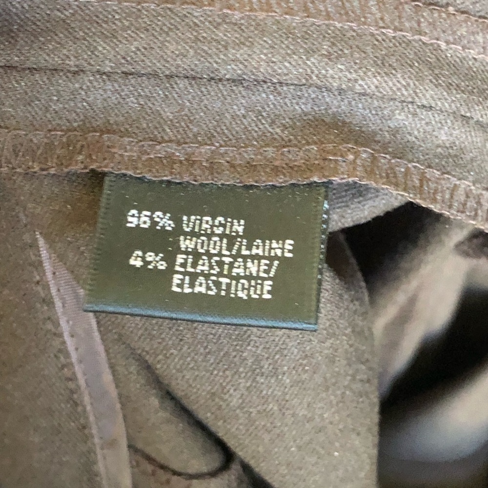 Lafayette 148 Brown Wool Straight Leg Trousers 4 - Picture 9 of 9